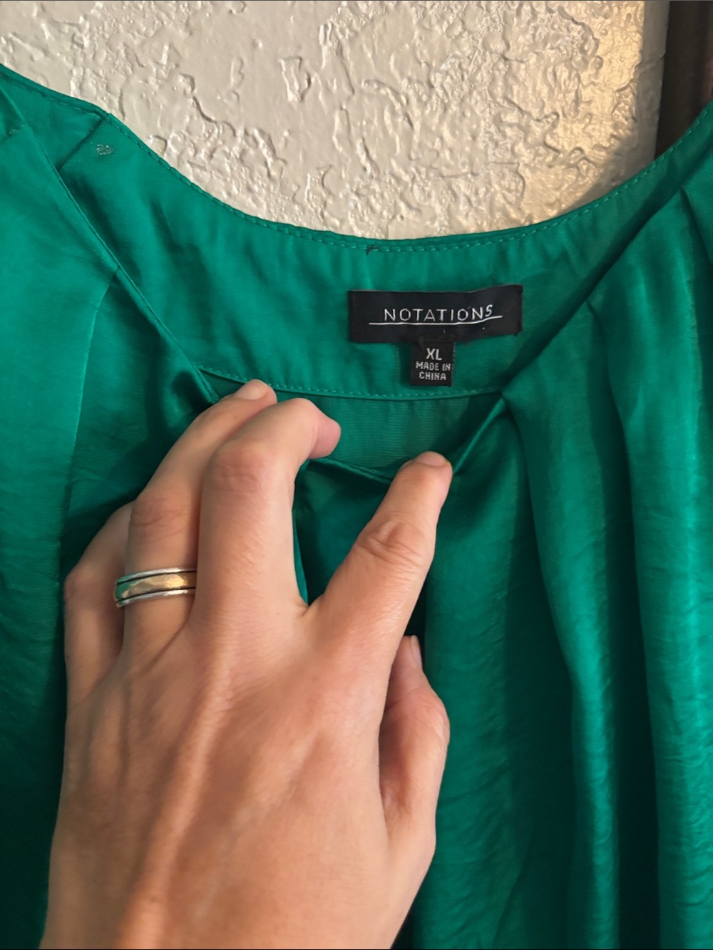 Notations Emerald Green Ruffled Sleeve Blouse - Picture 2 of 7